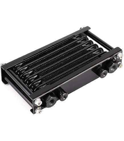 Refroidisseur D'huile Moteur De Moto, Radiateur De Refroidisseur D Huile Moteur Avec Adaptateurs Pour Moto 50 250cc Dirt Bike Atv