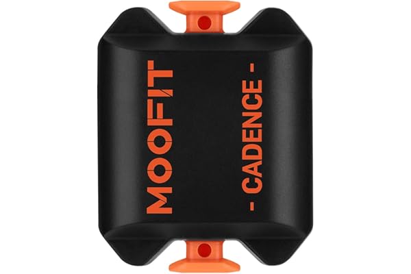 moofit CS8 Capteur de Vitesse/Cadence pour Le Cyclisme, Capteur de Vitesse | Distance | Cadence, Bluetooth sans Fil et Ant+ avec Technologie Low Energy étanche IP67, Orange