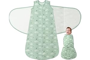 LILBESTIE Sacco Nanna Tog 1 Sacco Nanna Neonato 0-6 Mesi 100% Cotone Swaddle Verde