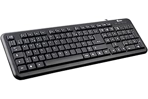 Heden Clavier USB Filaire AZERTY 108 touchs en Noir