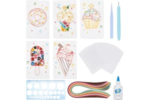 WEBEEDY Paper Quilling Kits for Beginners - DIY Sweet Treats Card Making Set With 36 Colors Strips, 20 Cards, Tools and Supplies - Home Room Wall Art Decor Creative Gift