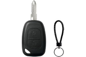 SUPALAND Coque Clé Compatible pour Renault Kangoo Master Trafic Opel Vauxgall Vivaro Nissan Primastar TéLéCommande Coque Voiture 2 Boutons avec Lame