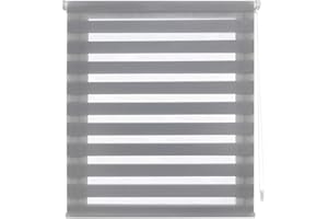 Blindecor Indus Sensa attrezzi | Tenda a rullo a doppio strato senza perforazione | Colore Argento grigio 52 x 180 cm (Larghezza x Altezza) | Dimensioni del tessuto 49 x 175 cm