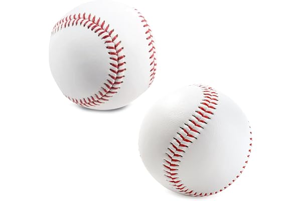 2 st PU-läder material baseboller, handsydd mjuk skumbaseboll, utomhussport högelastisk träningsboll, rund baseball för ungdomar och vuxna träning i alla åldrar och erfarenhetsnivåer