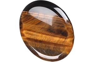YITCO Tigerauge Healing Crystal Worry Stone 45mm – Ovaler Daumenstein & Polierter Naturstein gegen Stress & Angst – Handschmeichler für Meditation, Reiki, Yoga – Geschenk für Männer & Frauen