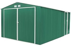 GARDIUN KIS12771 Garage Métallique Oxford 20,5 m² Extérieur 540 x 380 x 232 cm Vert