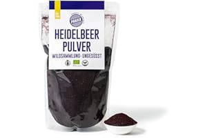 ‎PAKKA Pakka – Bio Heidelbeerpulver, Heidelbeeren Pulver, Blaubeeren Blaubeerpulver, Blueberries Blueberry Pulver– ungesüßt, naturbelassen, unbehandelt, ungeschwefelt, schonend luftgetrocknet, vegan, 750g