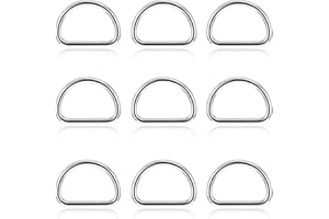 WQEDVN Metal D Ring, D Rings for Bags, D Rings Heavy Duty, for Dog Collars, Backpacks, Webbing Straps Belts Bags Dog Leash Hand DIY Accessories(Sliver 3mm)