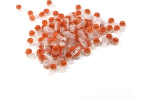 Switian 100pcs Connecteurs de Câble à UY2, Connecteur Épissure Rapide Terminaux Étanche avec Bouton Transparent Orange