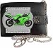 Produktbild Kawasaki ZX10 R Grün Bild auf KLASSEK Marken RFID Herren Geldbörse Portemonnaie Echtes Leder mit Kette Motorrad Bike Zubehör Geschenk mit Metall Box Nicht OFFIZIELLE Kawasaki Produkte
