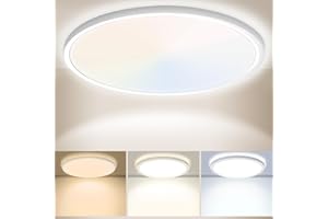 Yexati LED Deckenleuchte 24W 6000K/4000K/3000K, Deckenlampe 3 Farbtemperatur 3200LM Schlafzimmer Lampe IP54 Rund Flach Modern Küchenlampe für Flur Badezimmer Balkon Wohnzimmer Büro Küche Keller Ø300