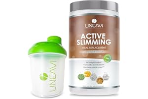 ‎LINEAVI LINEAVI Aktivkost Diät Shake Schokolade + Shaker, 500g, Abnehm Shake mit angenehmen Geschmack, Mahlzeitenersatz aus Soja-, Erbsen-, Reis- und Molken Eiweiß, laktose- und glutenfrei