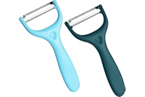 Vicloon Universalschäler Set,2 Stück Schäler für Obst Gemüse, Universalschäler Edelstahl mit Drehbare Klingen,Zweischneidige 