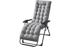 Morkite Coussin de Chaise Longue Bain de Soleil, Coussin Transat Jardin Exterieur avec Capuche Antidérapante, Coussin Matelassé Chaise Longue Épais, Coussin Transat pour Fauteuil Relax Lounge
