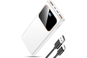 COUCUR 2025 Power Bank,Bateria Externa Carga Rapida 10000mAh Energía de Respaldo 22.5W Bateria Portatil con Entrada y Salida USB C, Patalla LED para iPhone 16 15 14 13 12 Pro MAX Mini Plus, para Samsung