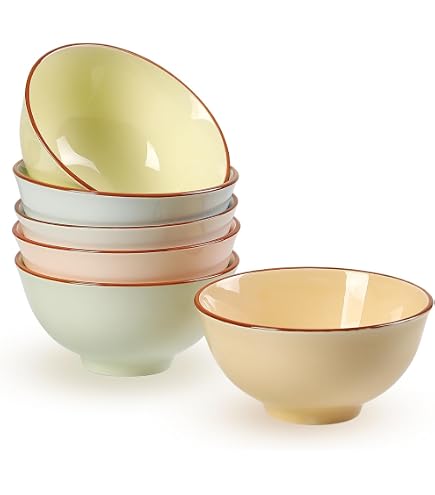 LAV Alinda Set 6 Bols à Céréales Et Muesli - Verre Transparent, Lavable Au Lave-Vaisselle