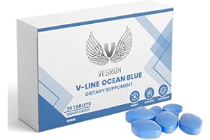 VEGRON V Line Ocean Blue 30 Tablets. Premium Male Enhancement Support - Boosts Energy, Performance, and Stamina for Men - Safe, Effective, and All-Natural Pills