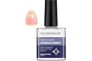 Glamonade Nail Strengthener: Nail Care Ridge Filling Strengthener Nail Hardener Clear Nail Varnish Nail Strengthener for Damaged Nails Smoothing Base Coat Quick Dry 15ml (Clear)