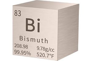 PFCKE Bismuth Cube Metal Density Cubes Pure Metal High Density Element Cube for Element Collections Lab Experiment Periodic Table Collection DIY Teacher Science Creative Gift（Bismuth，1 Inch）
