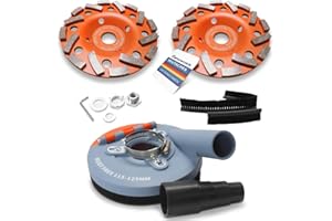 FANZTOOL FANZWORK - Cappa di aspirazione per smerigliatrice angolare, con 2 dischi diamantati professionali da 125 mm, spazzole intercambiabili, compatibilità universale al 99%, anello adattatore rinforzato