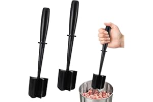 KAELIX 2PCS Meat Masher with 5-Blade Head – Heat Resistant Nylon Ground Beef Chopper – Non-Scratch Utensil for Mixing & Mashing – Ideal for Mince, Potatoes, and Baking Prep