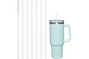AUAUY 6 szt. plastikowych słomek zastępczych do Stanley 0,5 uncji kubek 850 ml, przezroczyste słomki wielokrotnego użytku, kompatybilne z kubkami podróżnymi Stanley Adventure Quencher, słomki do