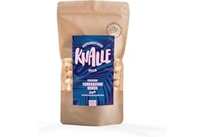 ‎POPKORNDITOREI KNALLE Popkornditorei Knalle GmbH Popkorn mit Tonkabohne Geschmack und Kokos - süß und knusprig - Kino Snacks » Popcorn besser als im Kino « Karamell Süßigkeit 100g