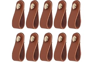 Alide 10 st läderhandtag, möbelhandtag, läderhandtag till skåp och garderob med skruvar