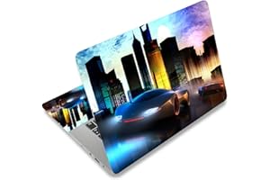 Mibbxea Pegatina para Laptop de 15 15,4 Pulgadas, Protector de Vinilo Reutilizable para Netbook/Notebook de 12,1 a 15,6 Pulgadas, Impermeable y Resistente a Arañazos (017 Vehículos de Ciudad)