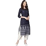 vaamsi Crepe Printed Kurti(VPK1767_Blue_Free Size)