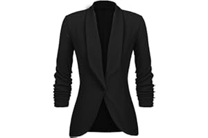 UNibelle Blazer Women's Sporty Elegant Long Blazer 3/4 Sleeve Summer Lightweight Business Office Blazer Jacket Plain Open Front Jacket Slim Fit S–3XL