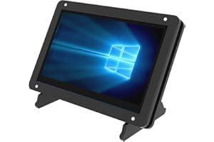 CUQI 5-calowy pojemnościowy ekran dotykowy do Raspberry Pi 4-800 x 480 pikseli HD HDMI przenośny ekran dotykowy z akrylowym stojakiem (obsługa Pi 4 i Pi 3 B+, Windows)