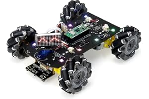 Freenove Mecanum Wheel Car Kit for Raspberry Pi Pico W (Included) (Compatible with Arduino IDE), Dot Matrix Expressions, Obstacle Avoidance, Line Tracking, Light Tracing, Colorful Light, App