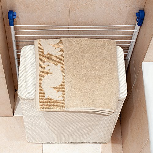 ArtMoon Louise Klapp- Wäschetrockner Wäscheständer Wäschespinne über der Badewanne mit 16 Hängestangen Stahl / Plastik Weiß 60X128 cm - 4