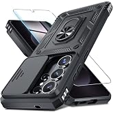 CONSTRAIN - Samsung Galaxy S26 Ultra ile uyumlu Ekran Koruyucu Kılıf S&uuml;rg&uuml;l&uuml; Y&uuml;z&uuml;kl&uuml; Standlı Darbe Emici Tank Kapak - Siyah