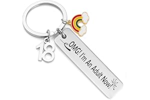 YISCOKO 18th Birthday Gifts for Girls Boys, Stainless Steel Keychain -Bestfriend Birthday Gift.
