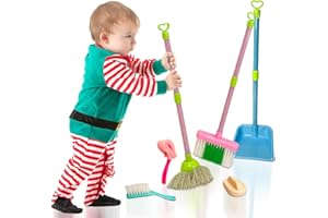 Kidscrafttoys Childrens Cleaning Play Set Mop Dustpan Brush Sweeping Accessories Gift Set