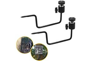 Folgtek 2-tlg. Wildkamera Halterung, Haltbare Baumhalterung Baumspieß 360° Verstellbar Universal Gewindeanschluss 1/4''-20 (6mm) für Solarpanel, Nachtsichtgeräte