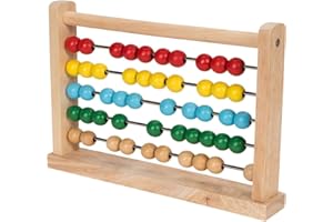 THE MAGIC TOY SHOP Wooden Bead Abacus Counting Number Frame Learning Maths Toy Made of Real Wood