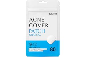 Avarelle Acne Cover Patch Hydrocolloid Acne Patches, Acne Spot Treatment for Blemishes and Zit with Tea Tree, Calendula and Cica Oil for Face, Vegan, Cruelty Free Certified (ROUND / 80 PATCHES)