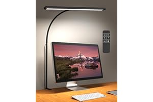 iFalarila Desk [Versione Telecomando] 160 LED Lampada da Scrivania con Morsetto 30 Modalità, Più Luminoso Lampade da Tavolo 360° Flessibile Lampada da Lettura con Caricatore USB per Lavoro o Leggere