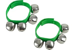 A-Star Wrist Jingle Sleigh Bells con correa de nailon - Par - Verde