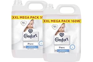 Comfort Pure Fabric Conditioner XXL Mega Pack tygmjukgörare tvättvätska, allergivänlig och dermatologiskt testad lämplig för