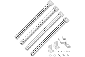GFTIME 31 to 44CM Universal Burner for Charbroil, Outback, CosmoGrill, Blooma Ultar, Berkley, Uniflame, Fire Mountain, Broil King,Jamie Olivier,Stainless Steel adjustable Burner Spare Parts 4 Pack