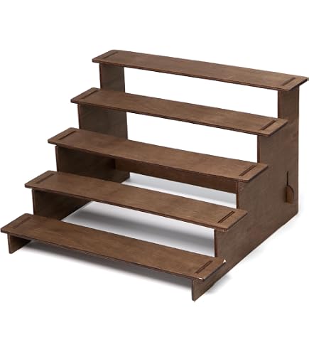 Produktbild von APS Buffetständer Holz 3-stufig 59x39,5x59 Cm – Für Runde & Eckige Körbe, Braun, Stabil