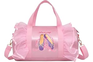 besbomig Sac de Danse Ballet pour Enfant, Sac à Main Fille, Sac à Bandoulière de Sport Danse Classique Ballerine Latine, Rose