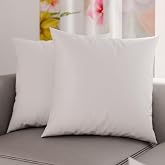 PETTI ARTIGIANI ITALIANI - Pair of Pillowcases 45 x 45 cm, Pair of Plain Cushion Cover, White, 100% Hypoallergenic Microfibre