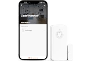 ZigBee Sensor de Puertas y Ventanas, Requiere PGST HUB, Conexión Zigbee, Mini Sensor de Contacto Inalámbrico para Sistema de Alarma y Domótica, Notificación remota con Aplicación Tuya