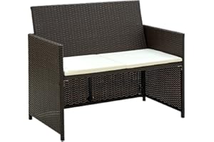‎VIDAXL vidaXL Gartensofa 2 Sitzer Poly Rattan Sofa Gartenmöbel Loungesofa Gartenbank