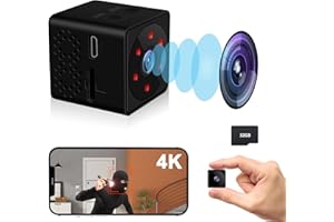 Bextgoo Mini Camara Espia, Opciones Wi-Fi 2,4G o sin Wi-Fi, 4K Camara Vigilancia WiFi Interior, con Tarjeta de Memoria de 32GB, Visión Nocturna, Detector de Movimiento Mini Cámara Oculta
